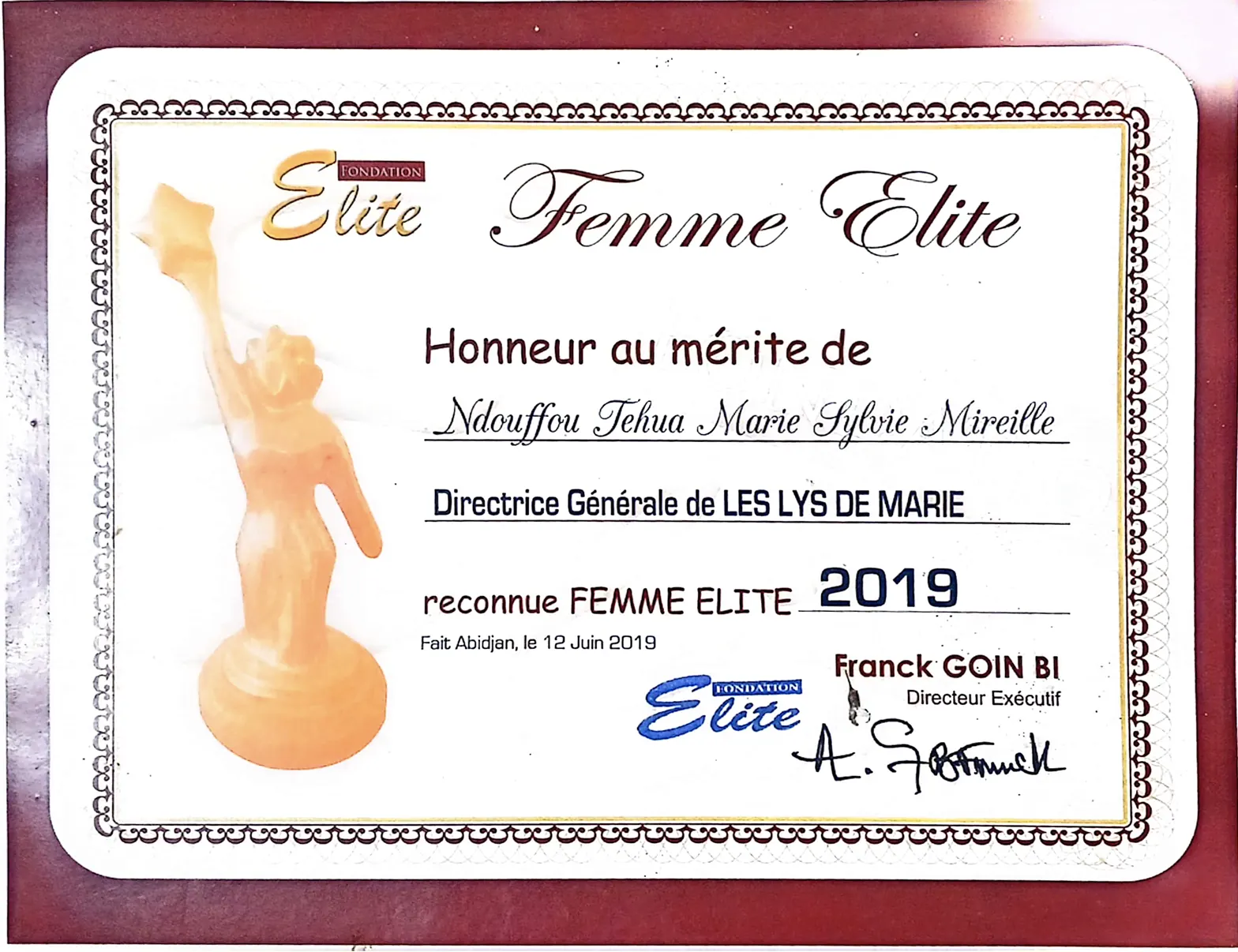 Prix et distinction 9 - Les Lys de Marie